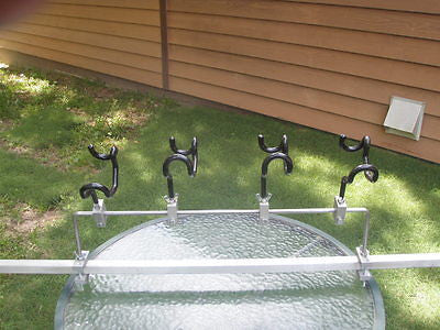 Fishing Rod Holders  for Pontoon Rails Drill No Holes Adjust to any Angle*